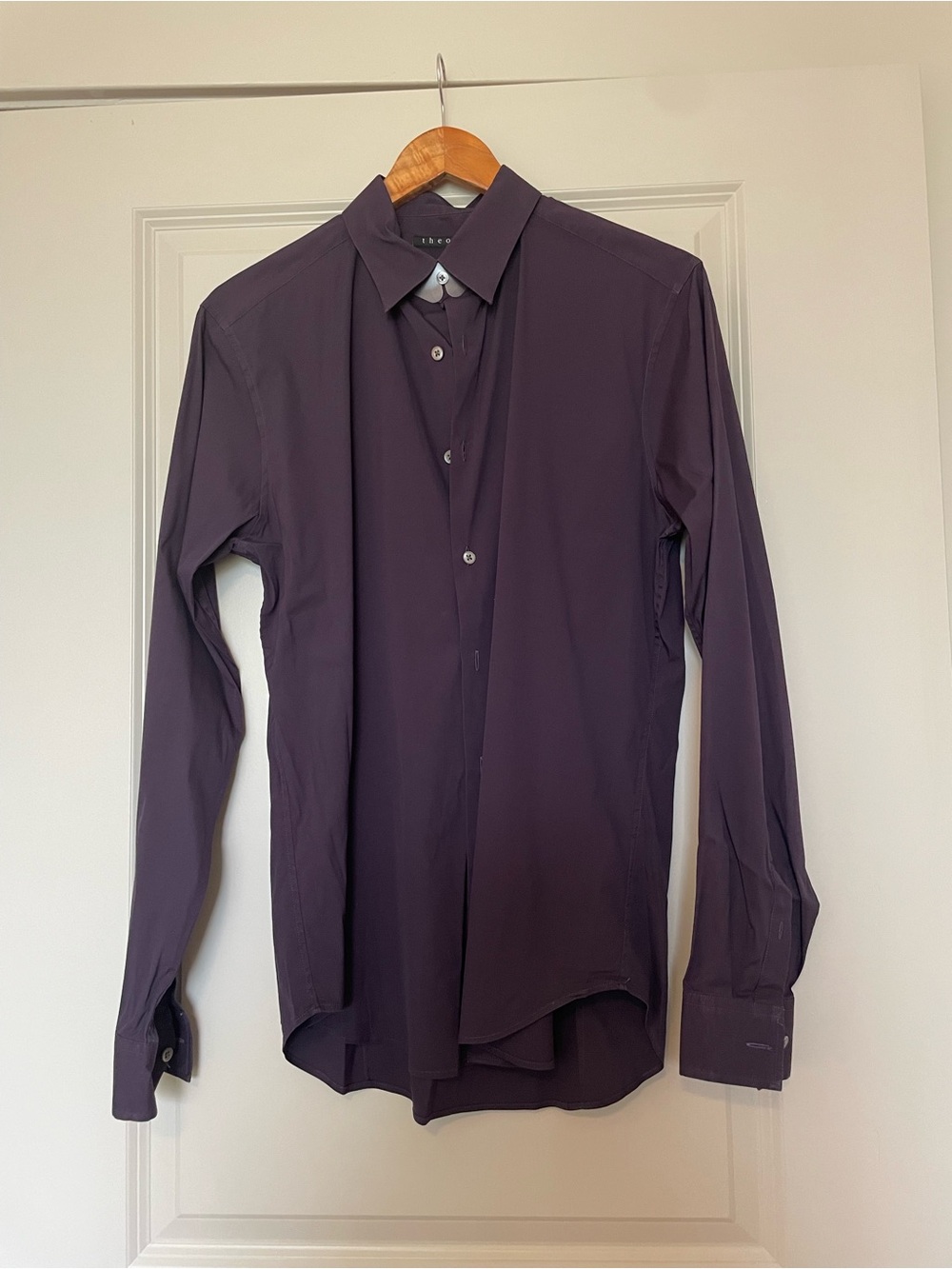 Theory Men's Long-Sleeve Dress Shirt in Plum